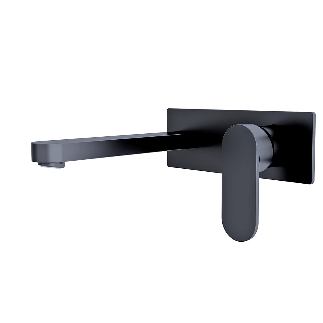 Nero Ecco Wall Basin Mixer  Matt Black - Image 7