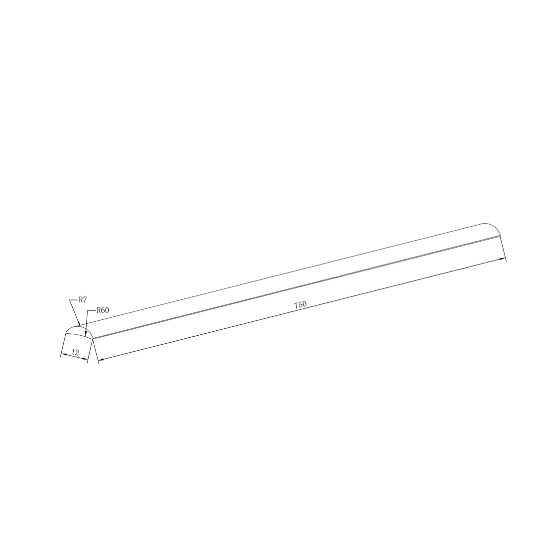 Nero Half Round Water Seal Rail 750Mm Brushed Gold - Image 2