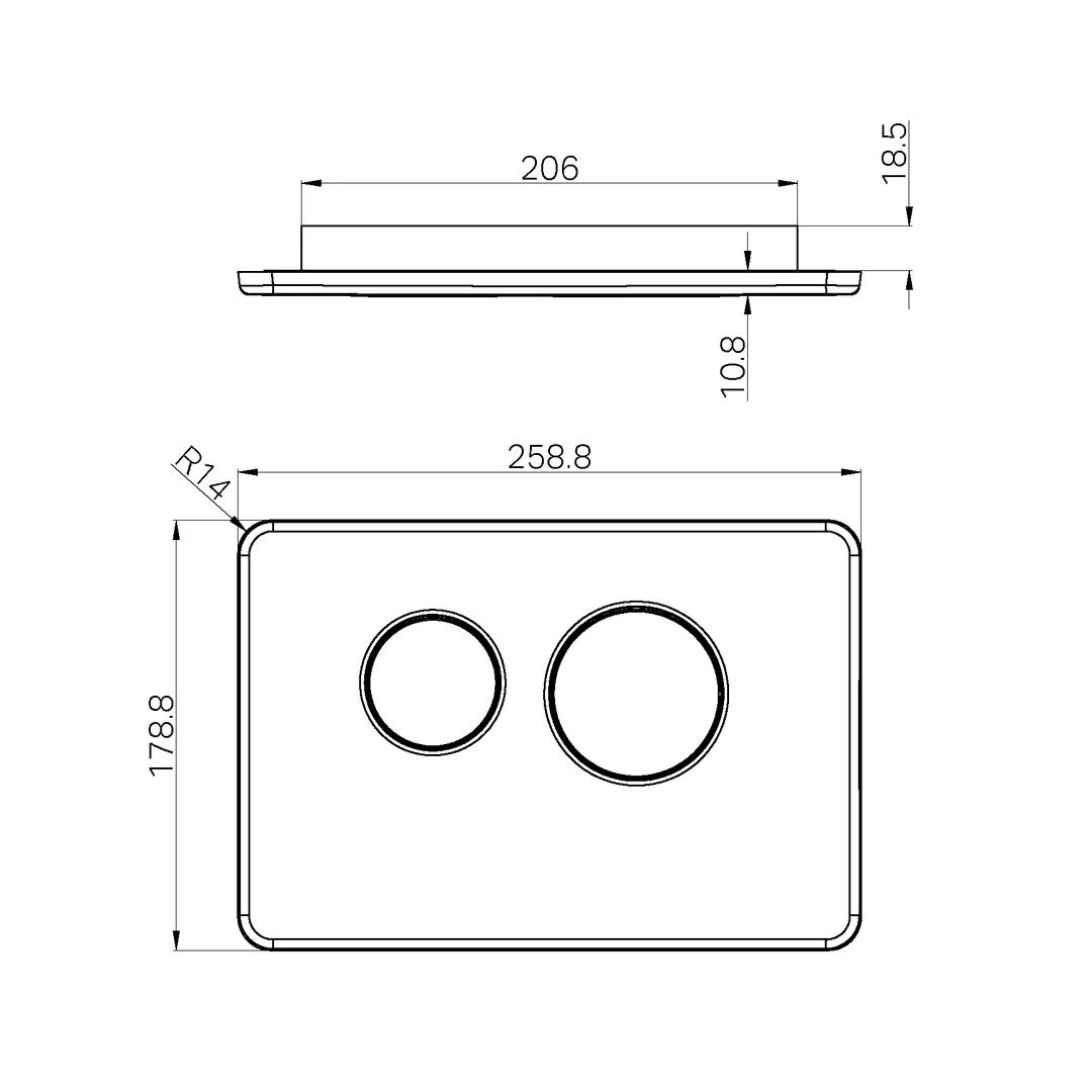 Nero In Wall Toilet Push Plate Graphite - Image 2