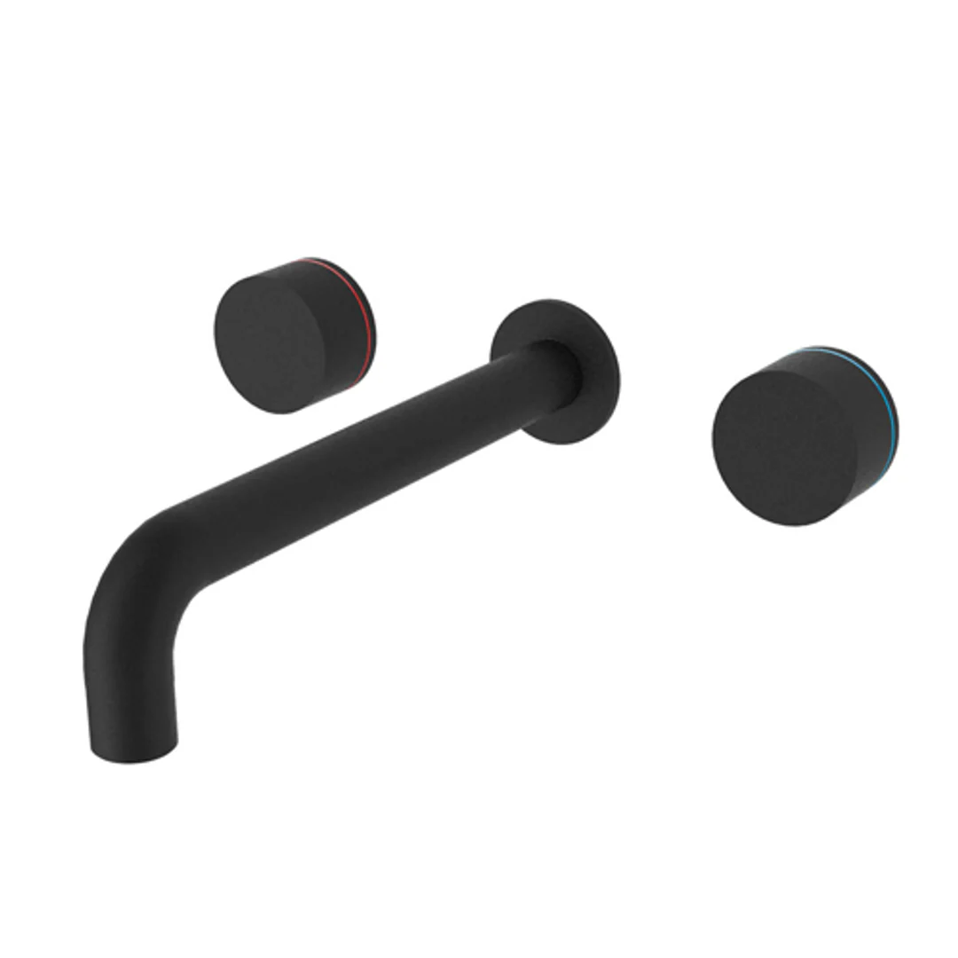 Nero Kara 3 Piece Wall Basin Set 217Mm Matt Black - Image 2