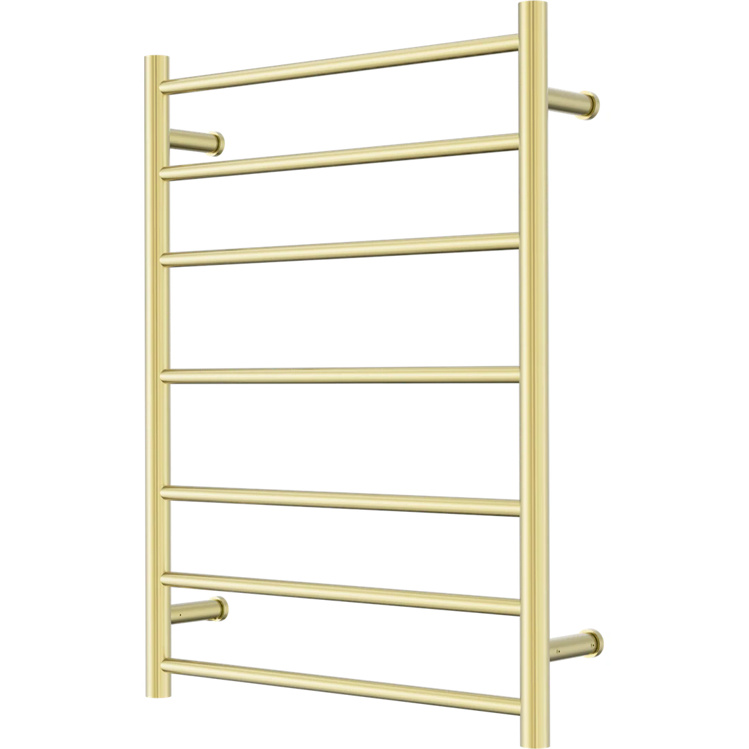 Nero Mecca 240V 7 Bar Heated Towel Ladder Brushed Gold