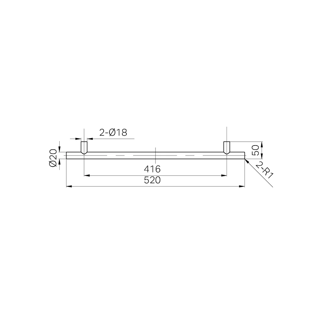 Nero Mecca Appliance Pull 520Mm Chrome - Image 2