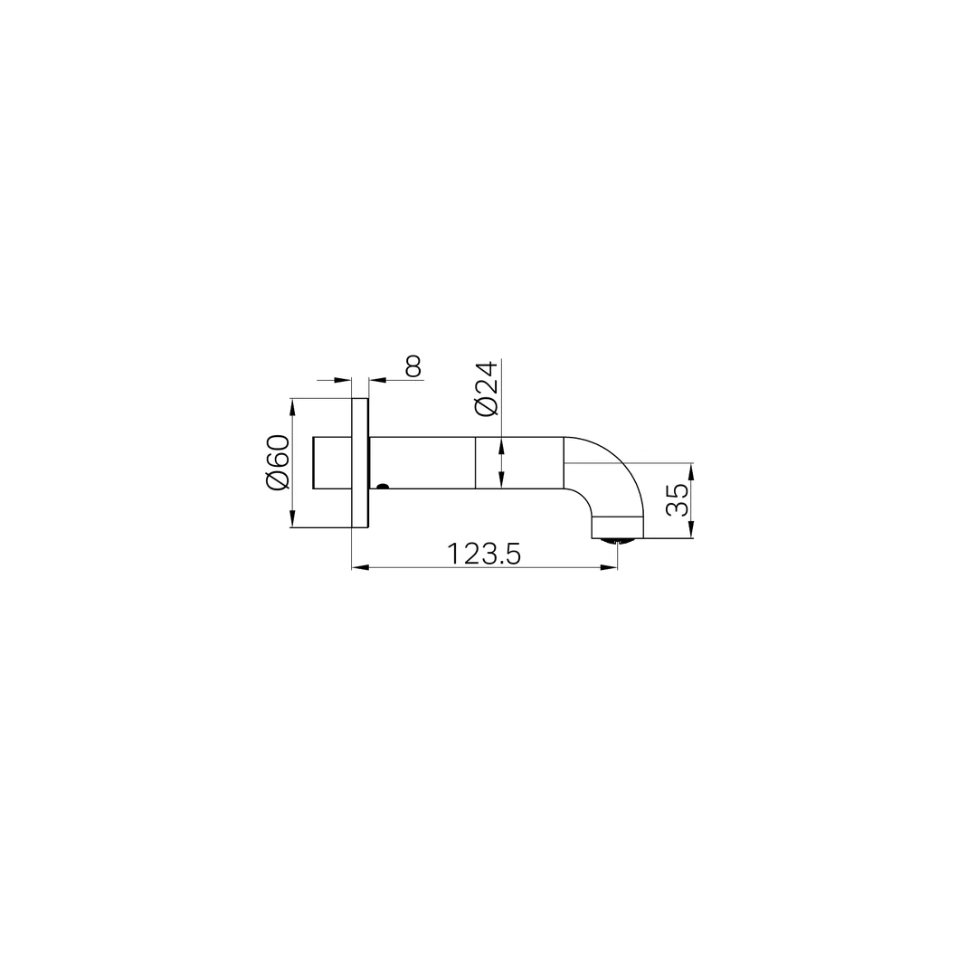 Nero Mecca Basin/Bath Spout Only 120Mm Brushed Nickel - Image 2