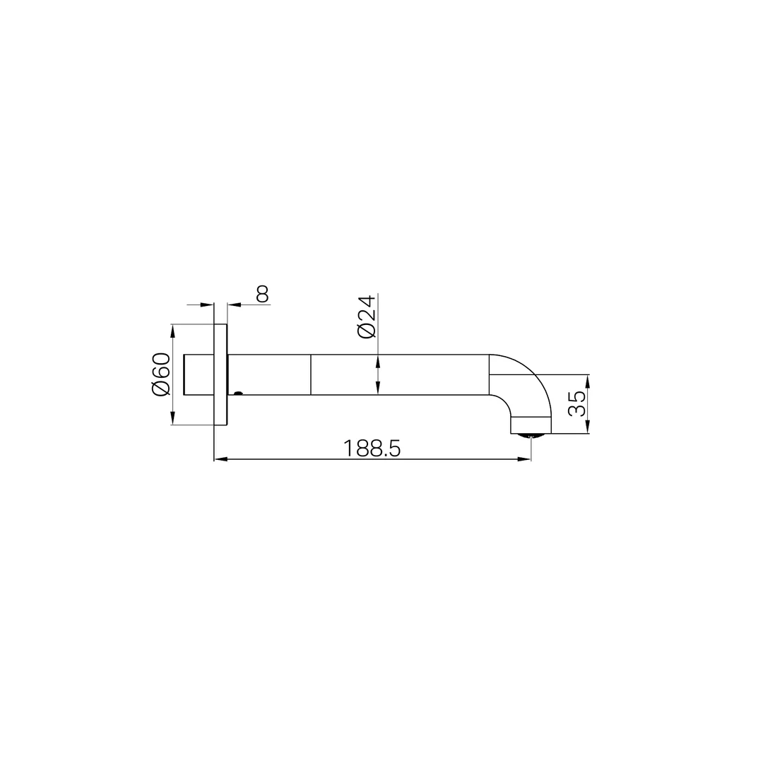 Nero Mecca Basin/Bath Spout Only 185Mm Chrome - Image 2