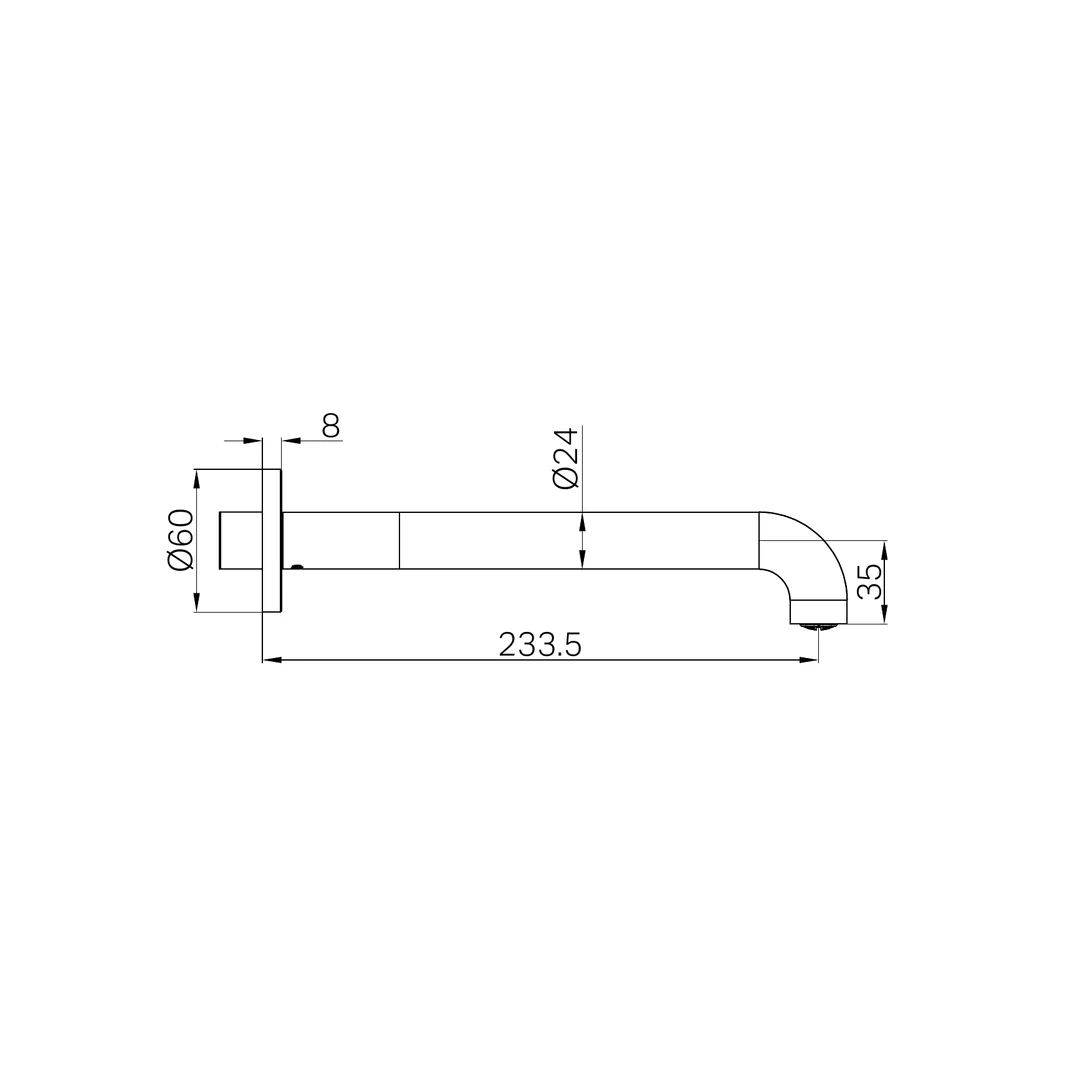 Nero Mecca Basin/Bath Spout Only 230Mm Brushed Bronze - Image 2