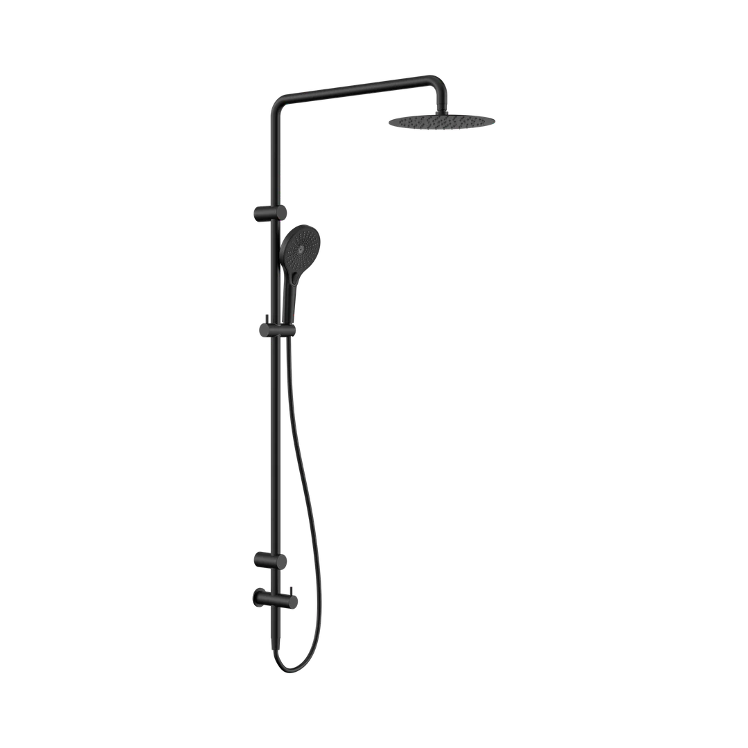 Nero Mecca Care 25Mm Grab Rail 900Mm Twin Shower Set Matte Black