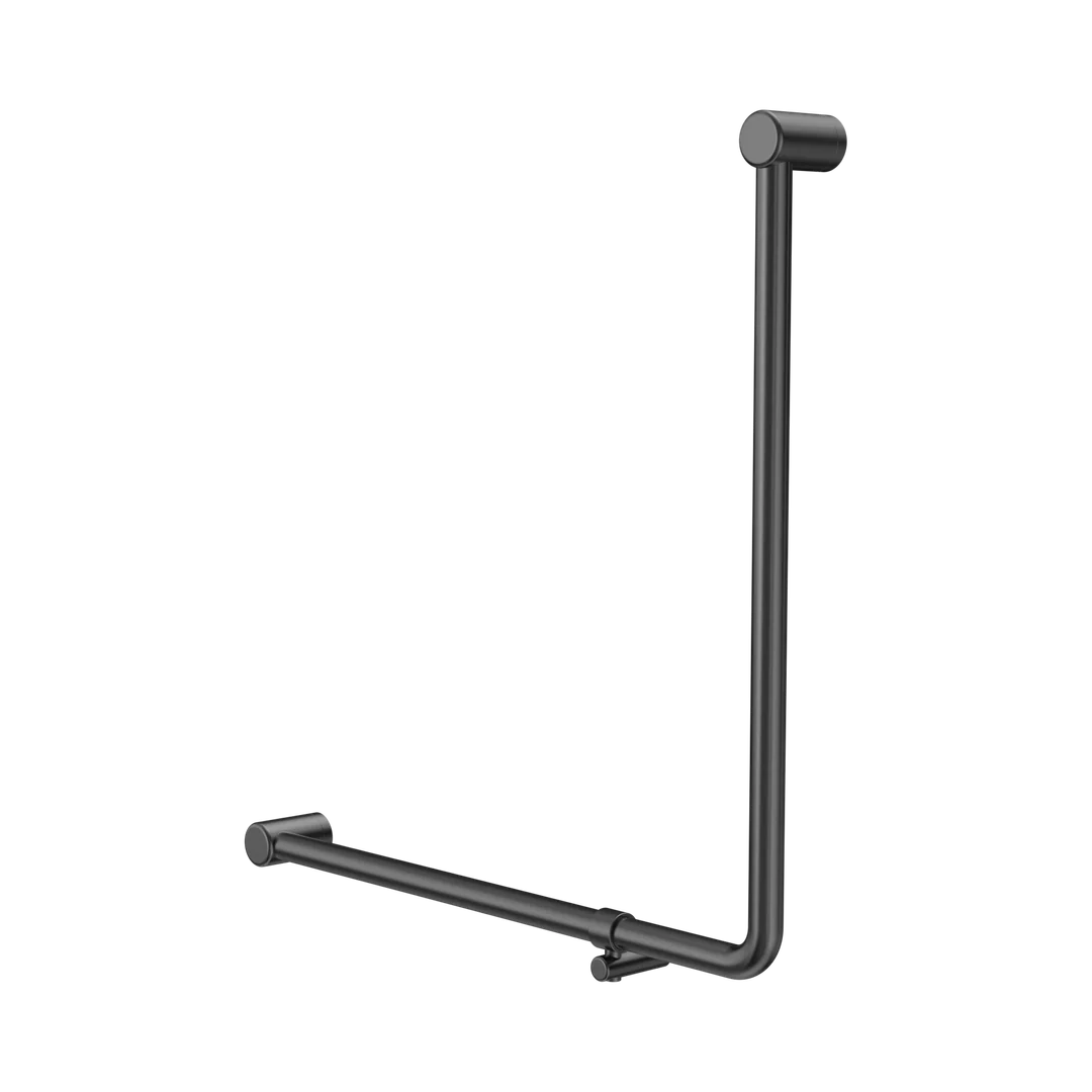 Nero Mecca Care 32Mm 90 Degree Nz4121 Accessible Toilet Grab Rail 750X750Mm Gun Metal