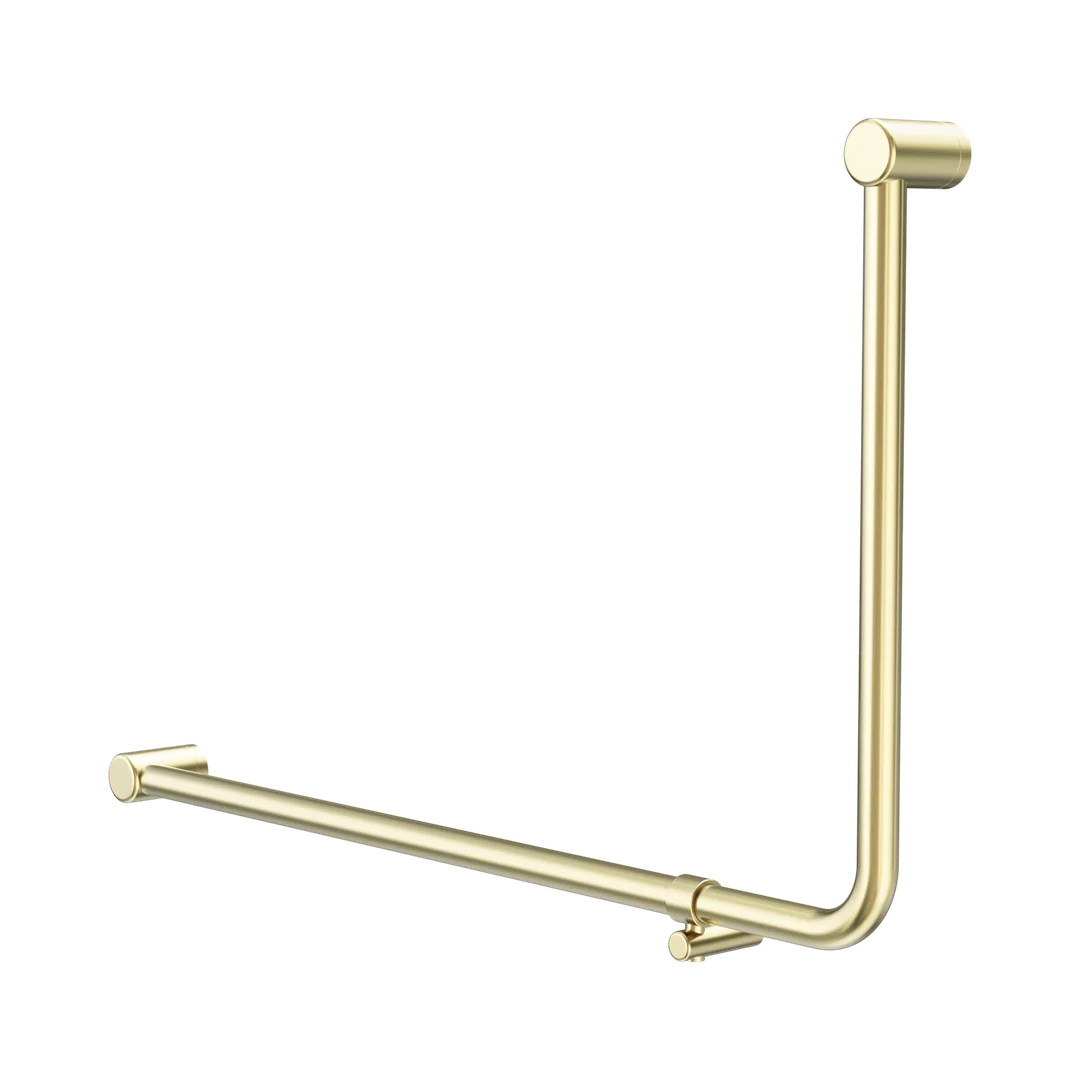 Nero Mecca Care 32Mm Dda Toilet 90 Deg. Tube Grab Rail 600X1000Mm Brushed Gold