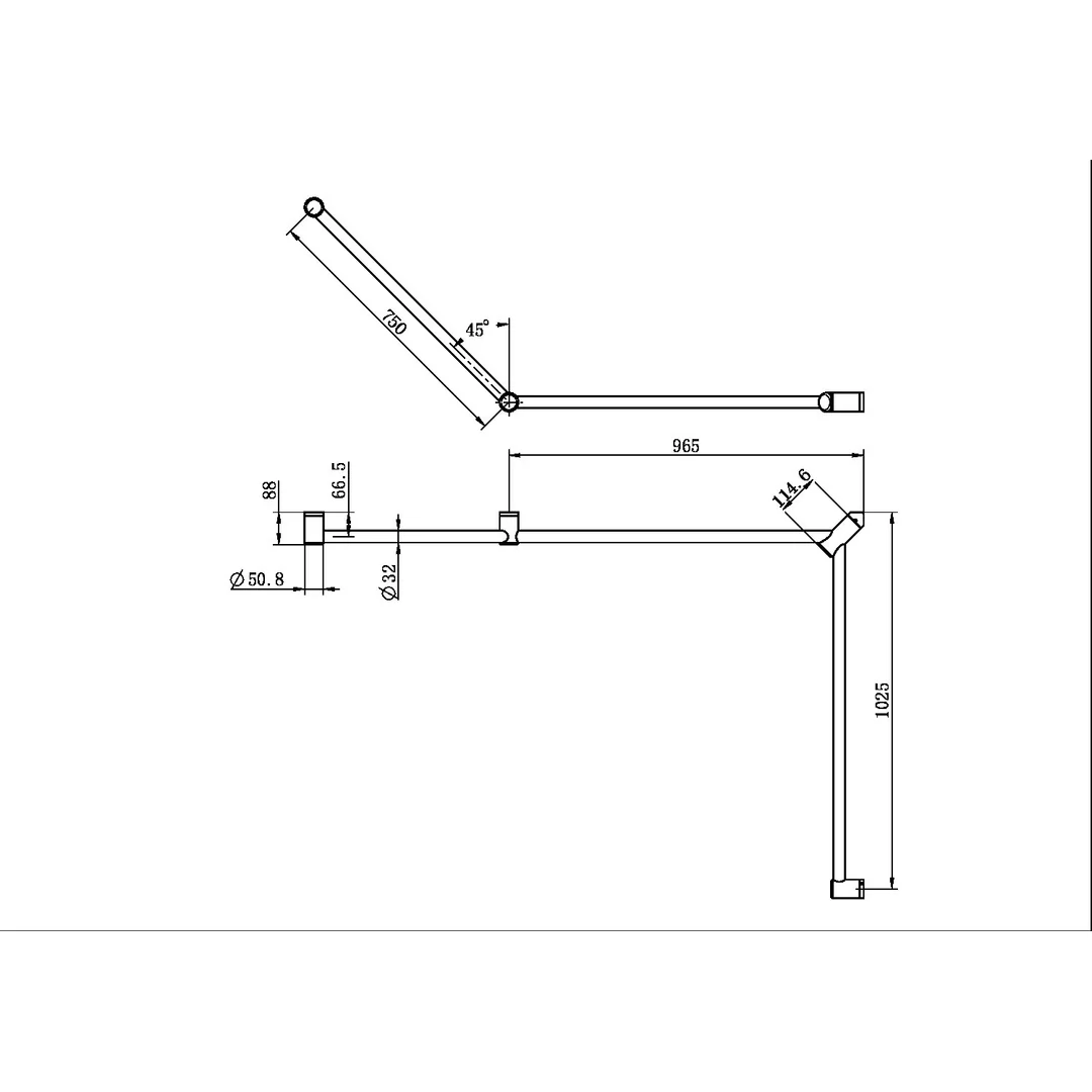 Nero Mecca Care 32Mm Dda Toilet Grab Rail Set 45 Degree 750X965X1025Mm Brushed Bronze - Image 6