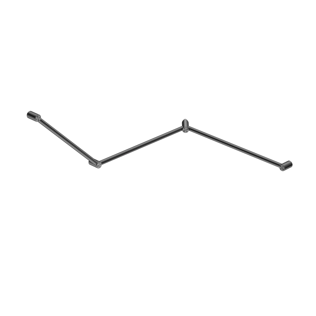 Nero Mecca Care 32Mm Dda Toilet Grab Rail Set 45 Degree 750X965X1025Mm Gun Metal - Image 2