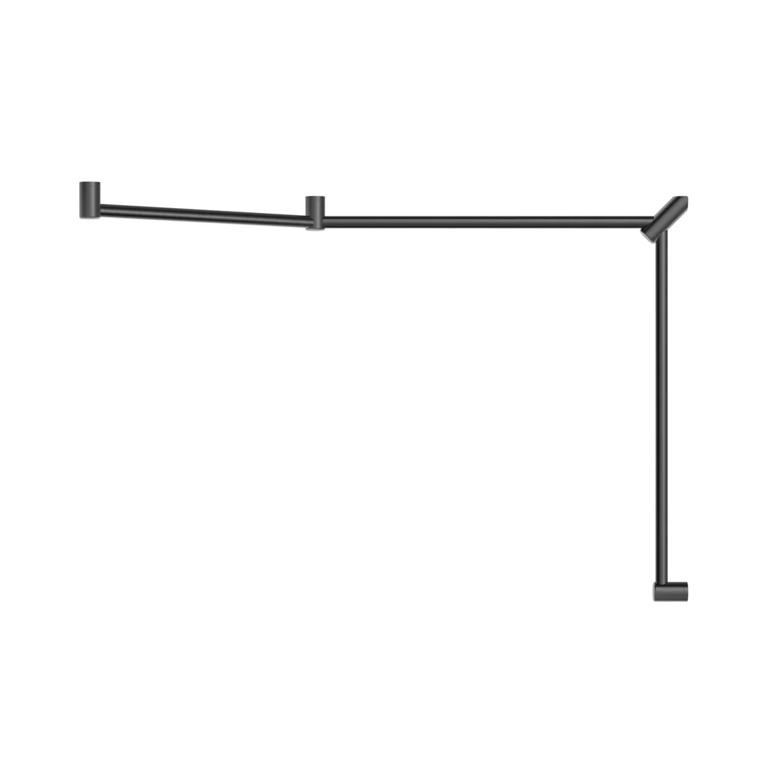 Nero Mecca Care 32Mm Dda Toilet Grab Rail Set 45 Degree 750X965X1025Mm Gun Metal - Image 5