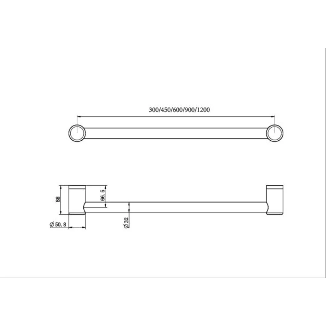 Nero Mecca Care 32Mm Grab Rail 600Mm Matte Black - Image 3