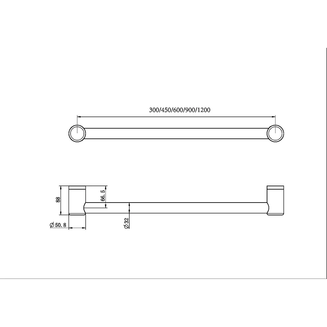 Nero Mecca Care 32Mm Grab Rail 600Mm Matte Black - Image 4