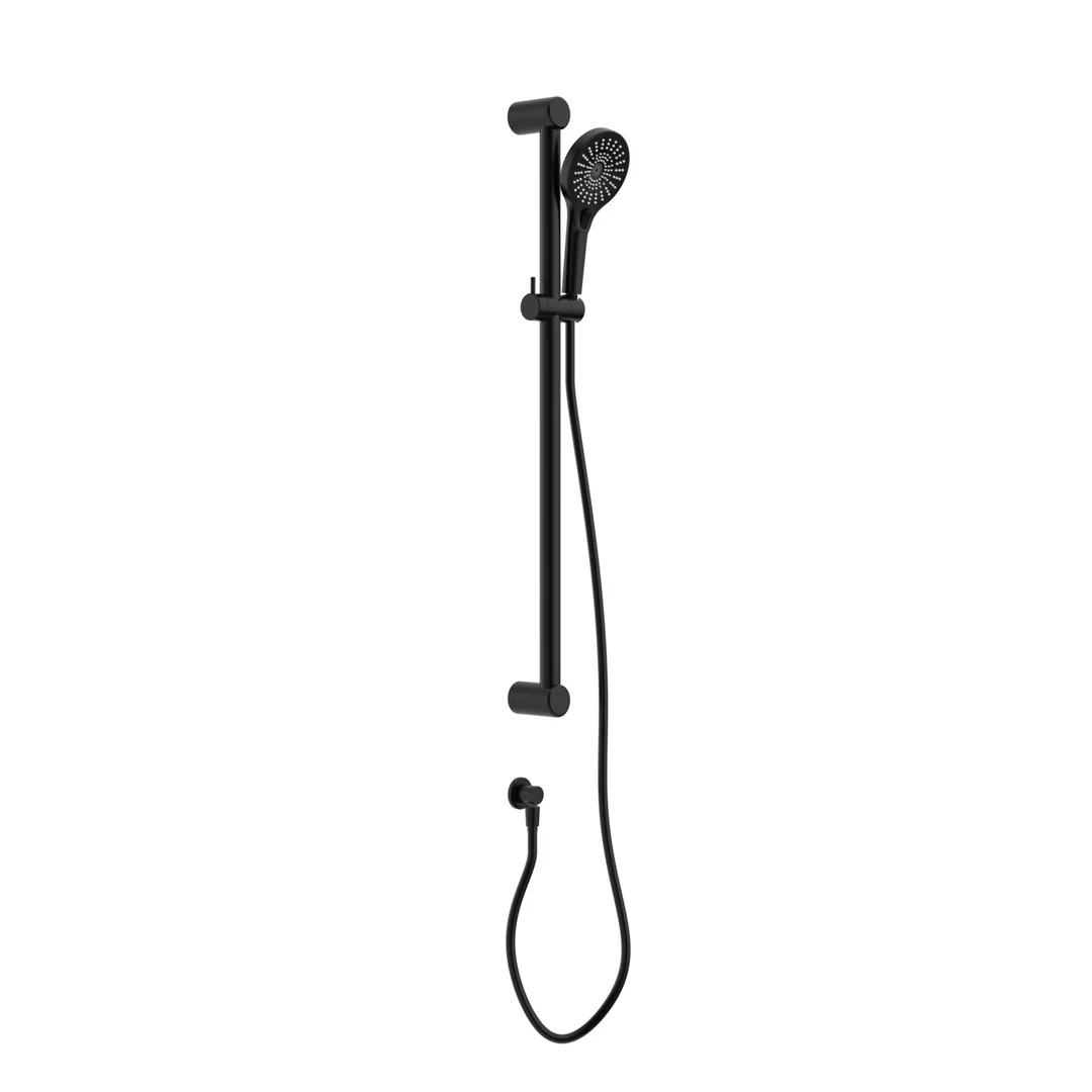 Nero Mecca Care 32Mm Grab Rail And Adjustable Shower Rail Set 900Mm Matte Black