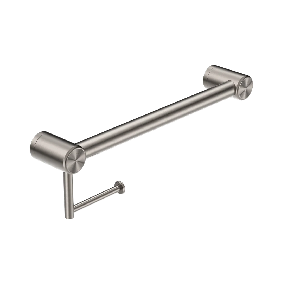 Nero Mecca Care 32Mm Grab Rail With Toilet Roll Holder 450Mm Brushed Nickel - Image 2