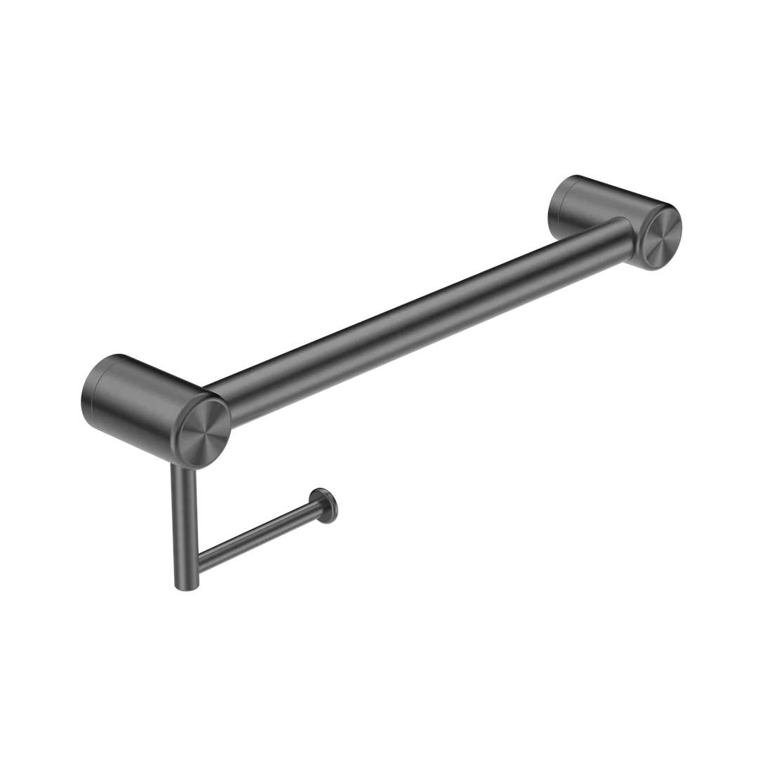 Nero Mecca Care 32Mm Grab Rail With Toilet Roll Holder 450Mm Gun Metal - Image 2