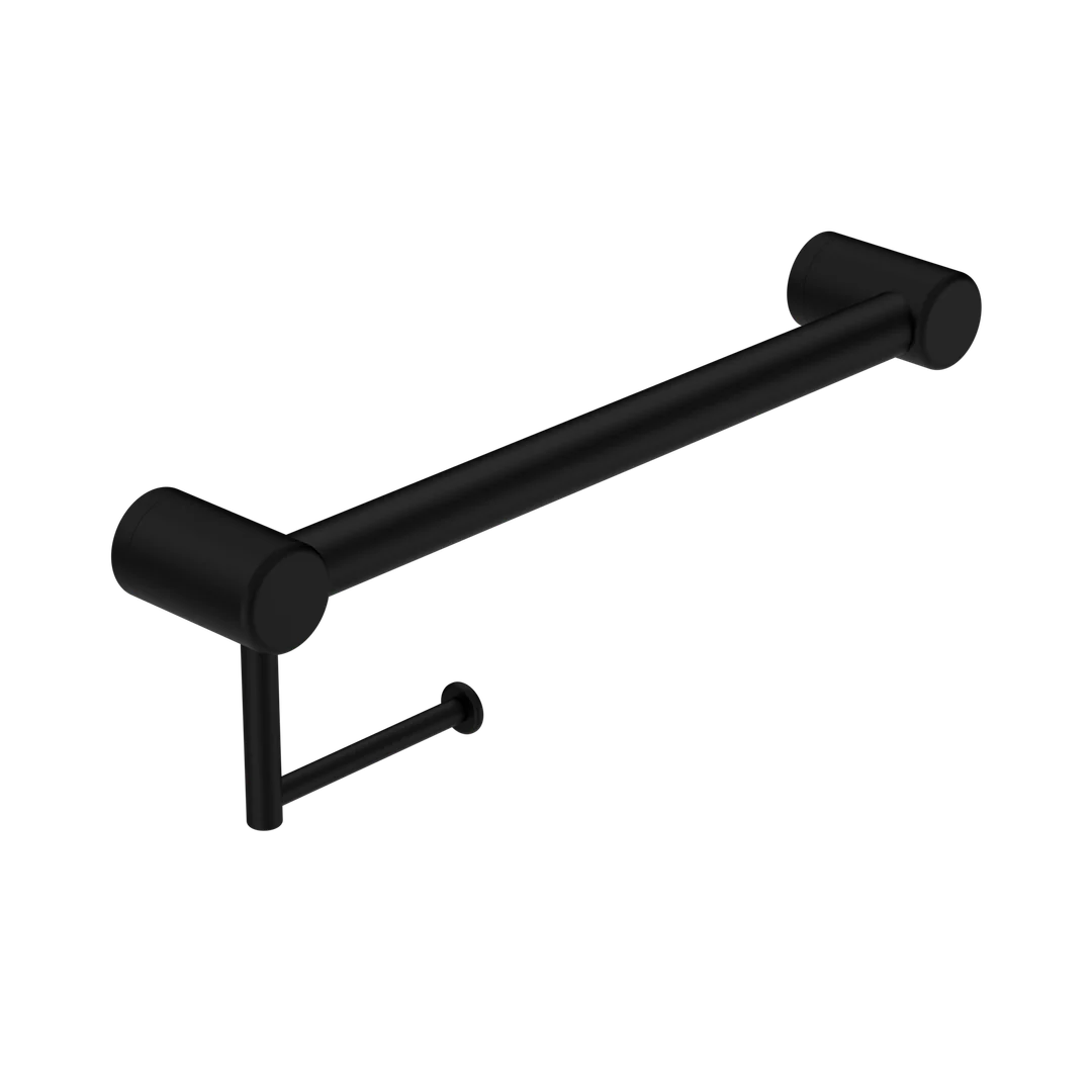 Nero Mecca Care 32Mm Grab Rail With Toilet Roll Holder 450Mm Matte Black - Image 2