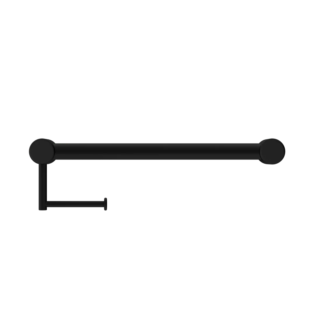 Nero Mecca Care 32Mm Grab Rail With Toilet Roll Holder 450Mm Matte Black - Image 5