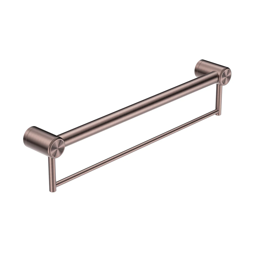 Nero Mecca Care 32Mm Grab Rail With Towel Holder 600Mm Brushed Bronze - Image 2