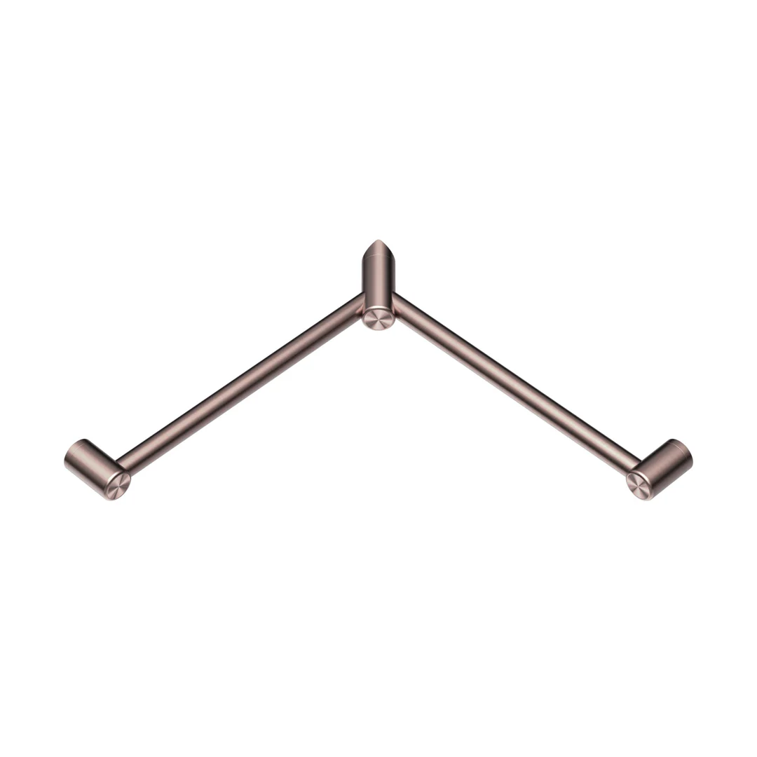 Nero Mecca Care 32Mm Wrap Around Corner Grab Rail 600X600Mm Brushed Bronze
