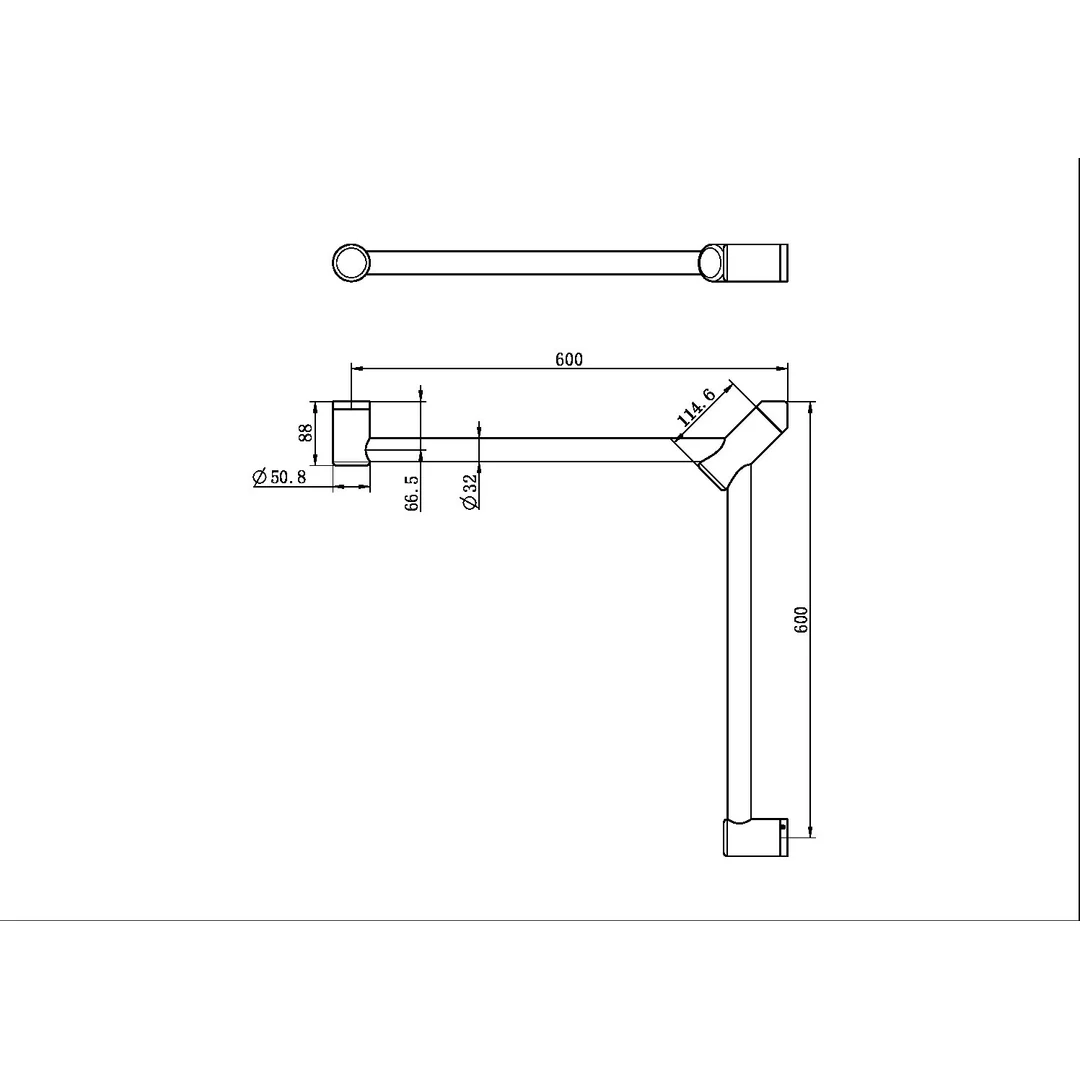 Nero Mecca Care 32Mm Wrap Around Corner Grab Rail 600X600Mm Brushed Bronze - Image 6