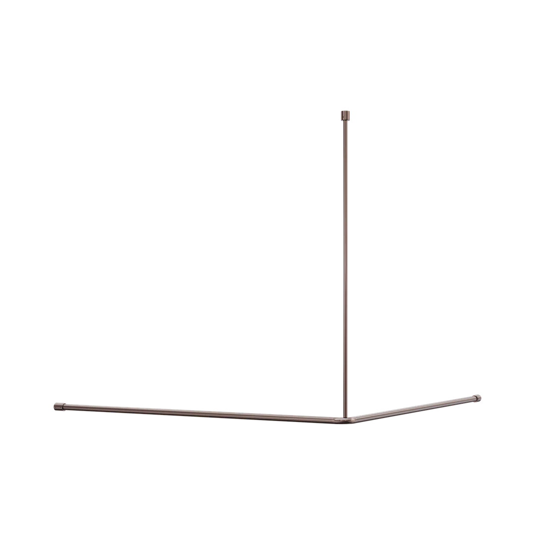 Nero Mecca Care Curtain Rail 1200X1200Mm 90 Degree Brushed Bronze
