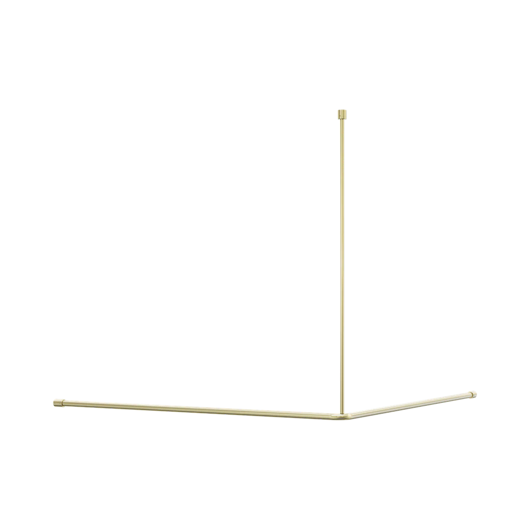 Nero Mecca Care Curtain Rail 1200X1200Mm 90 Degree Brushed Gold