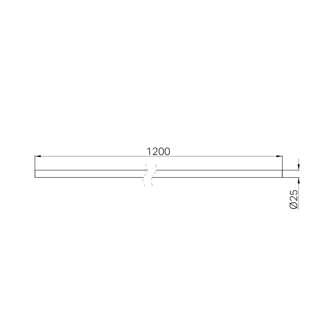 Nero Mecca Care Make Your Own 25Mm Diameter Grab Rail 1200Mm Length Brushed Nickel - Image 2