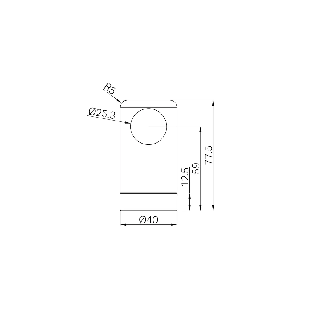 Nero Mecca Care Make Your Own 25Mm Grab Rail End Bracket Gun Metal - Image 2