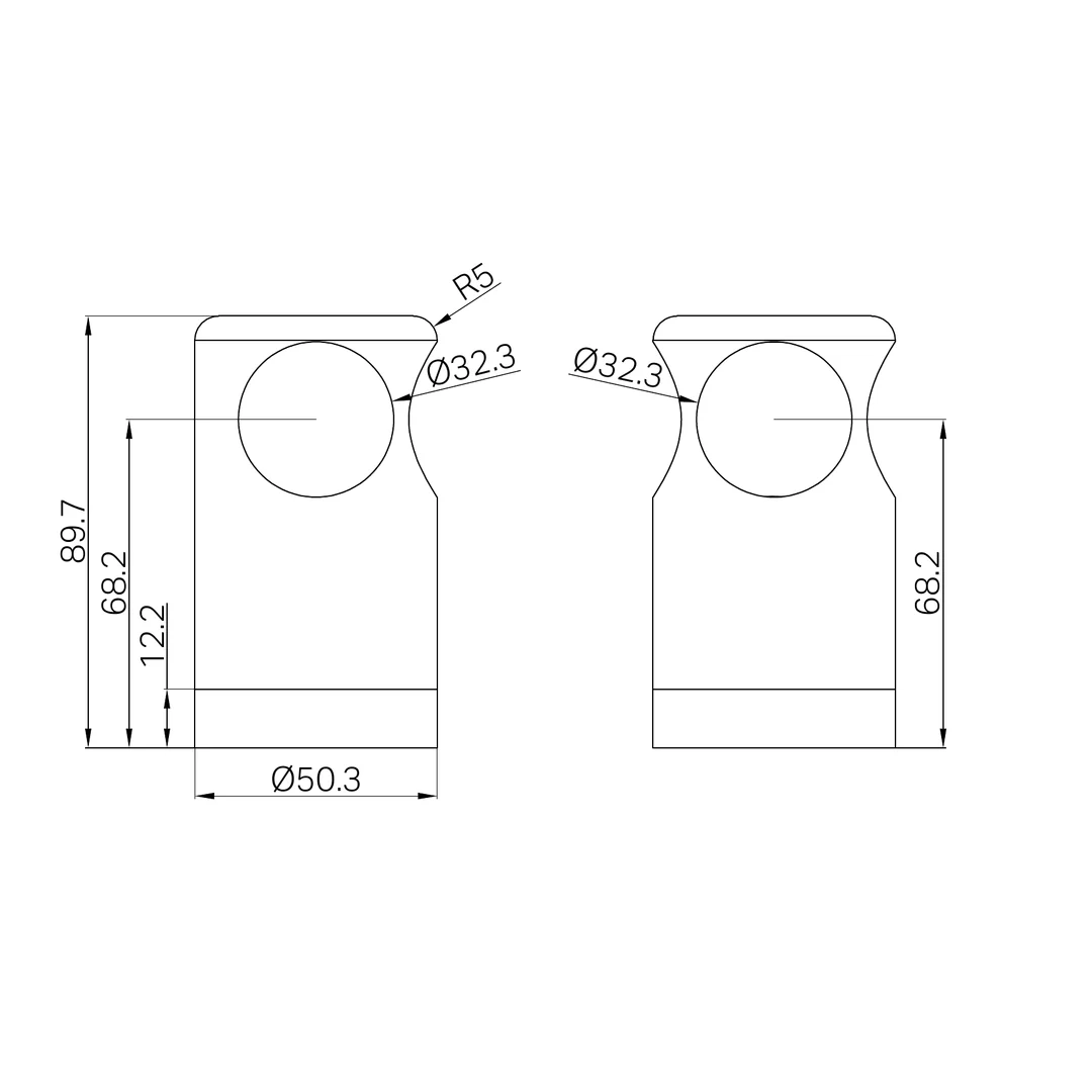 Nero Mecca Care Make Your Own 32Mm Grab Rail T Bar Bracket Matte Black - Image 2