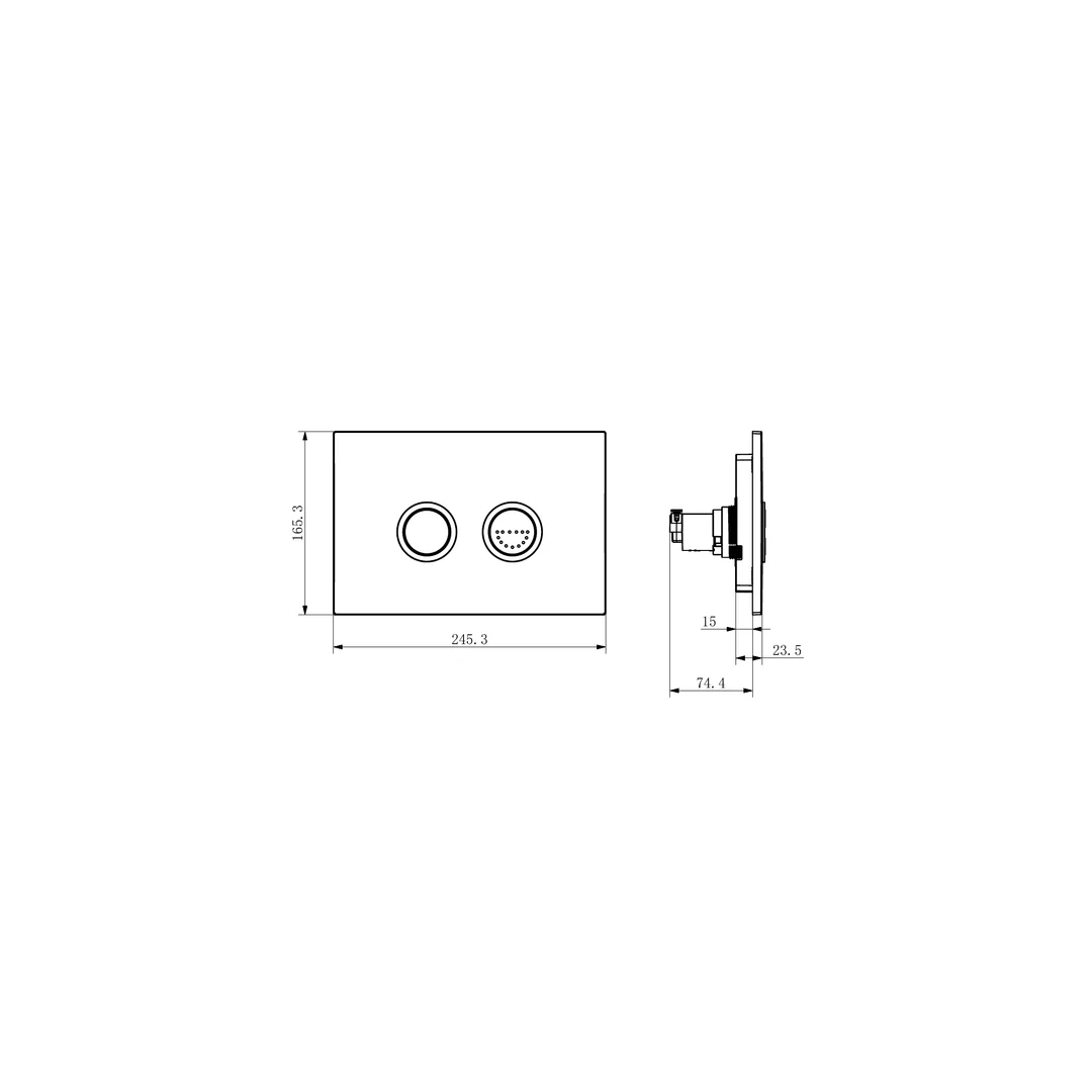 Nero Mecca Care Raised Disabled Care Flush Buttons Plate Dda Toilet Compliant Brushed Gold - Image 2