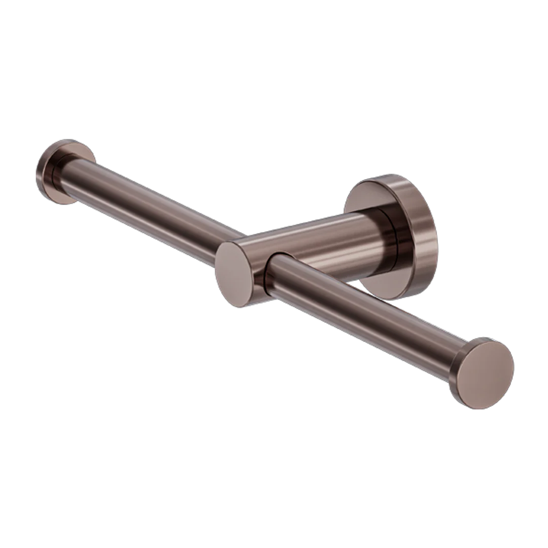 Nero Mecca Double Toilet Roll Holder Brushed Bronze Nr1986Dbz