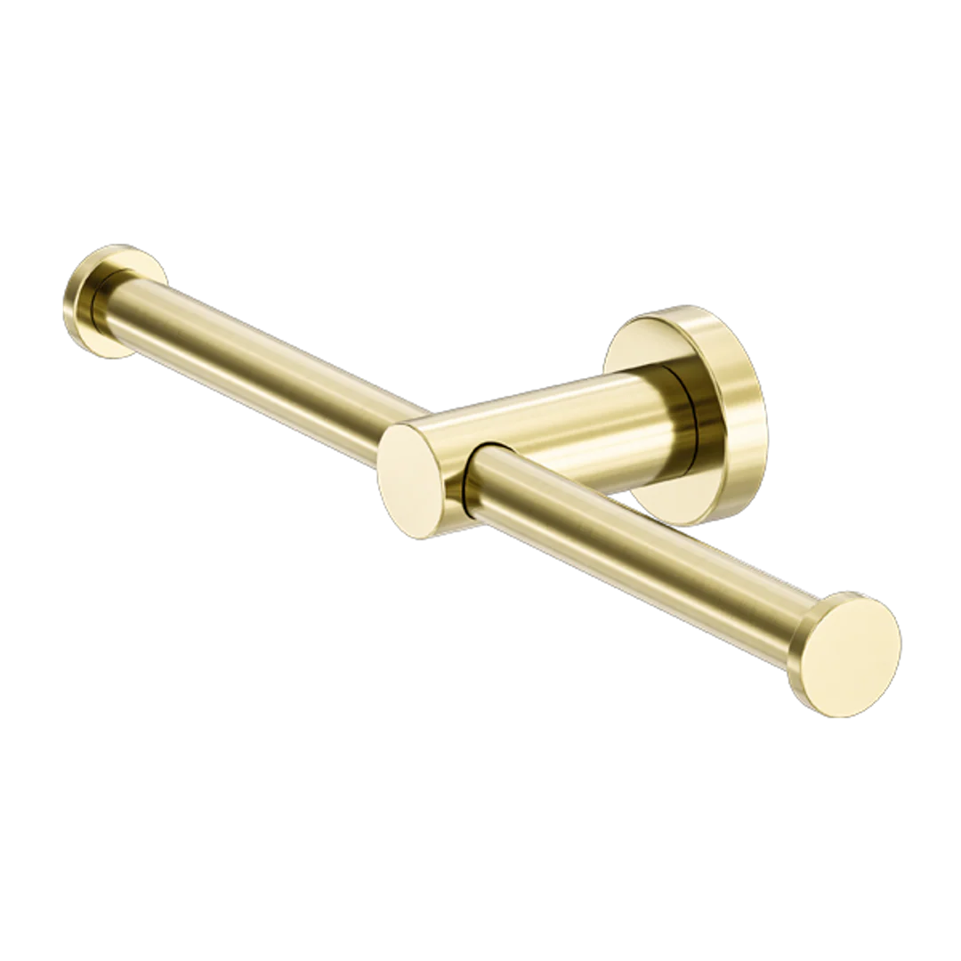Nero Mecca Double Toilet Roll Holder Brushed Gold Nr1986Dbg