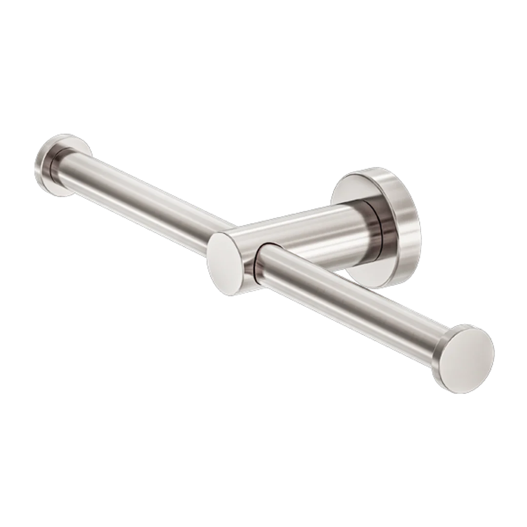 Nero Mecca Double Toilet Roll Holder Brushed Nickel Nr1986Dbn