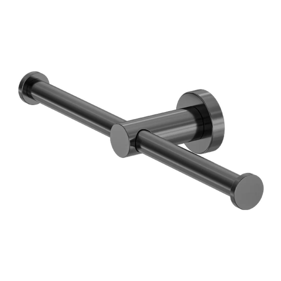 Nero Mecca Double Toilet Roll Holder Gun Metal Nr1986Dgm