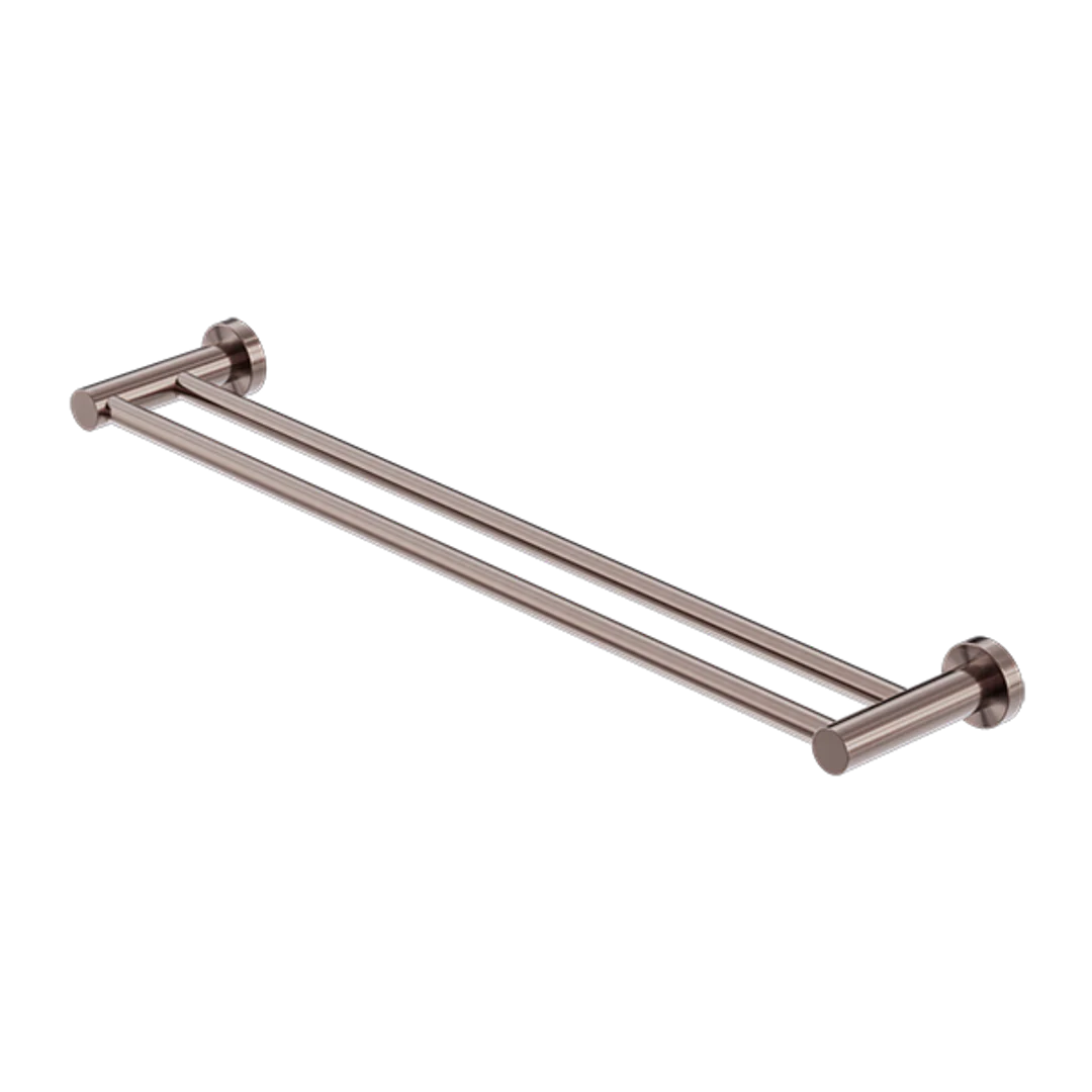 Nero Mecca Double Towel Rail 600Mm Brushed Bronze