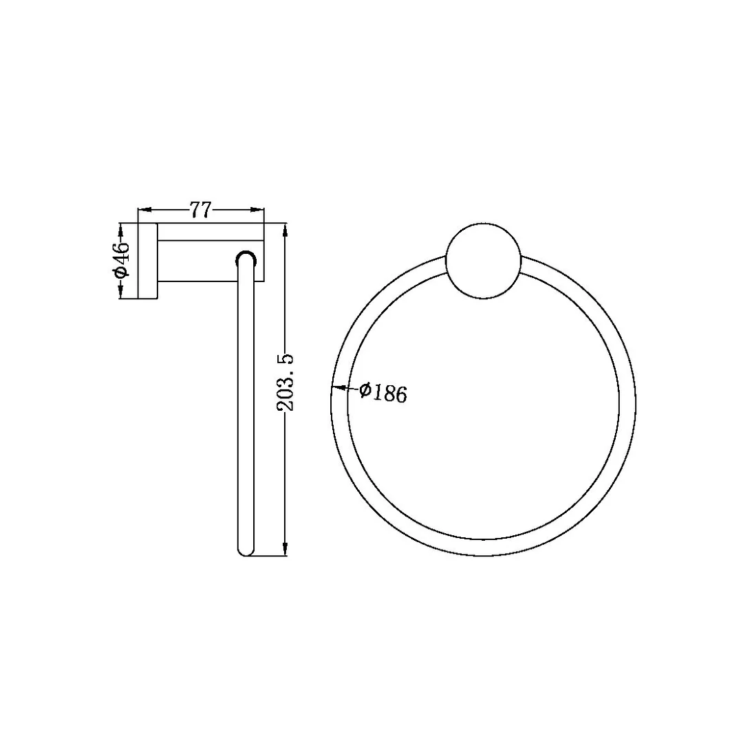 Nero Mecca Hand Towel Ring Brushed Bronze - Image 5