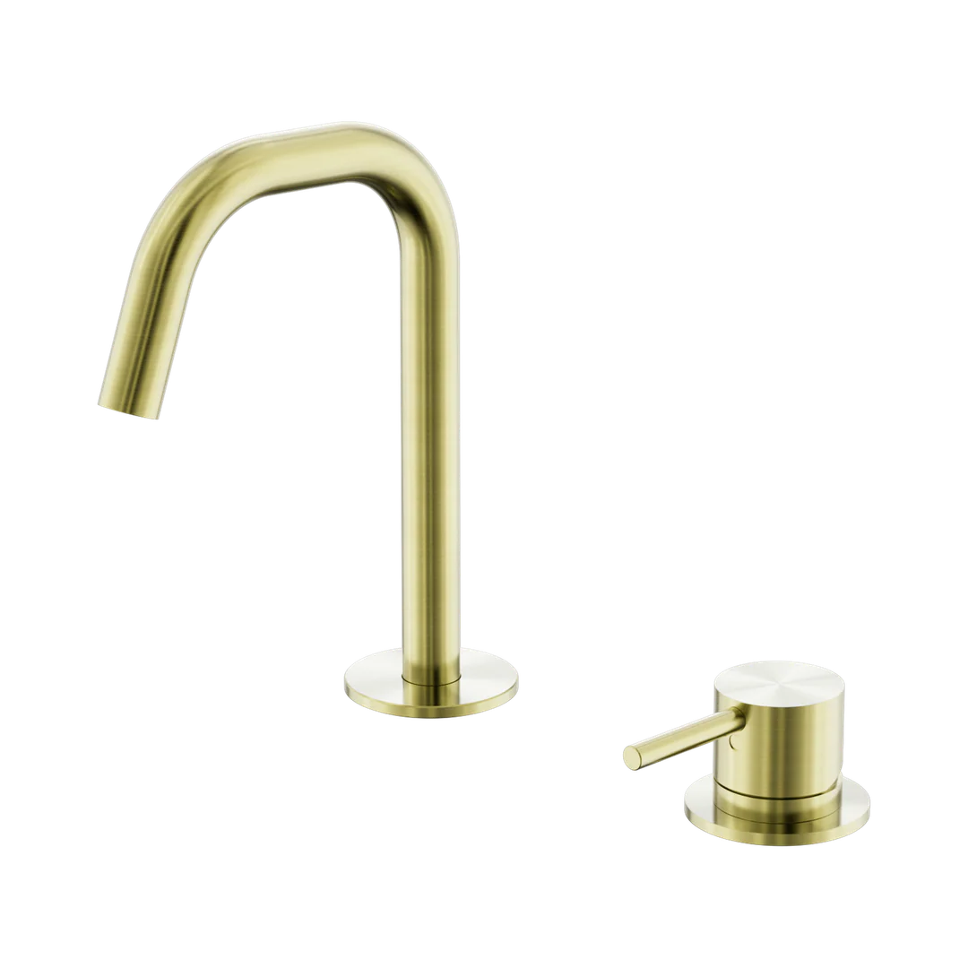 Nero Mecca Hob Baisn Mixer Set Edge Spout Brushed Gold