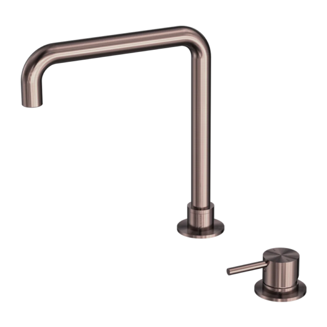 Nero Mecca Hob Basin Mixer Square Swivel Spout Brushed Bronze Nr221901Cbz