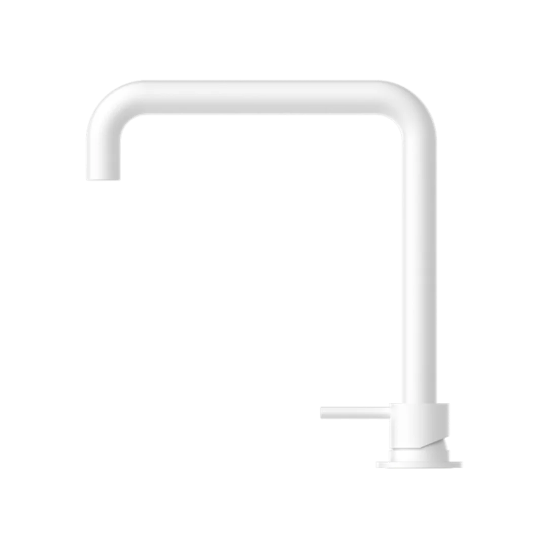 Nero Mecca Hob Basin Mixer Square Swivel Spout Matte White Nr221901Cmw - Image 3