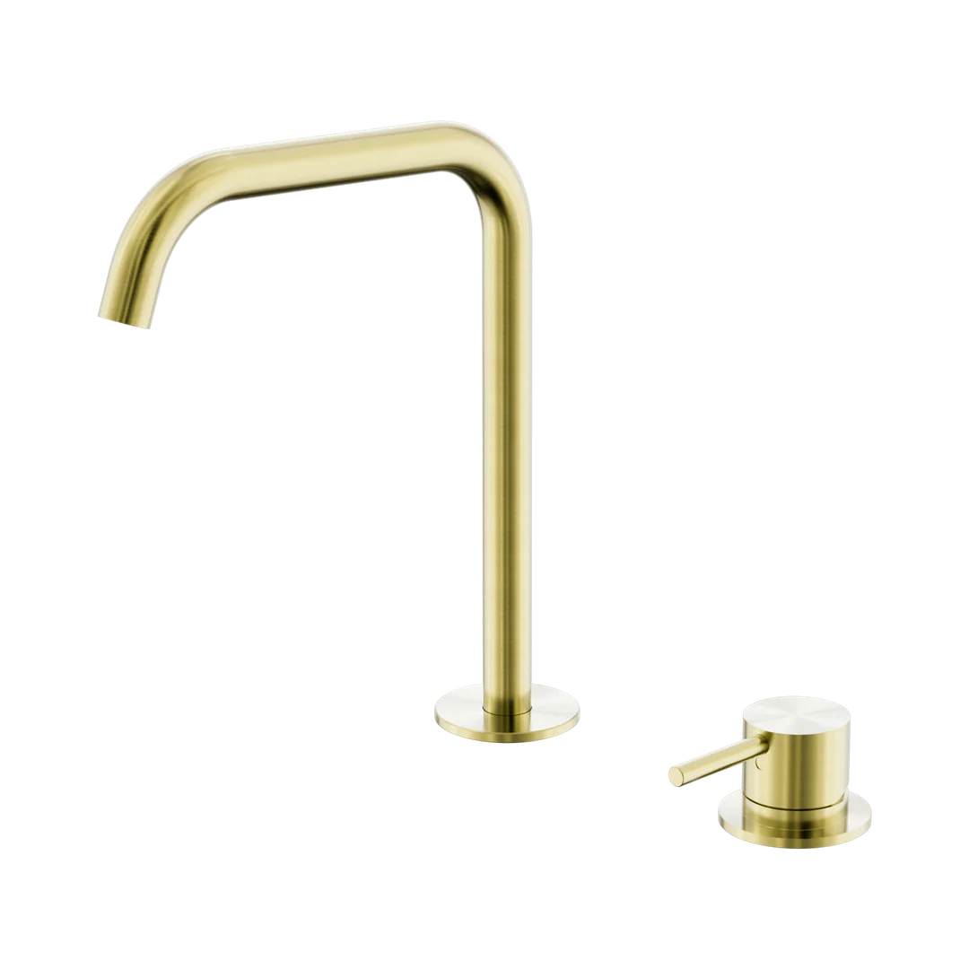 Nero Mecca Hob Bath/Kitchen Mixer Set Edge Spout Brushed Gold