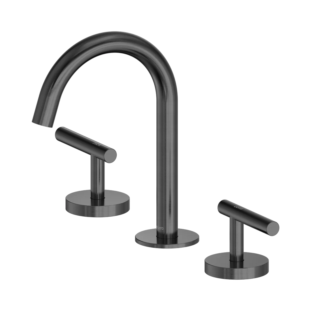 Nero Mecca Lever Basin Set Arc Spout Gun Metal