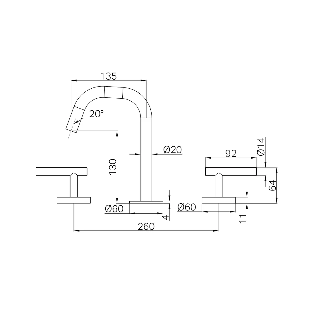 Nero Mecca Lever Basin Set Edge Spout Gun Metal - Image 2