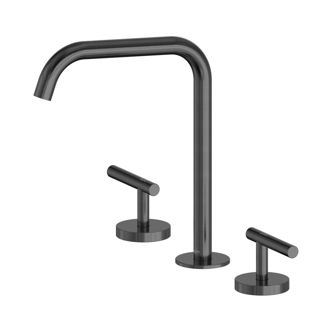 Nero Mecca Lever Bath/Kitchen Set Edge Spout Gun Metal