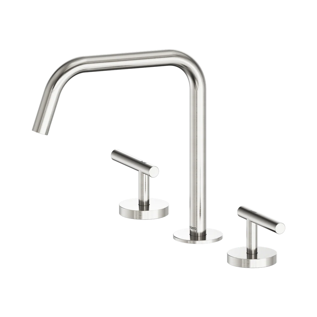 Nero Mecca Lever Bath/Kitchen Set Edge Spout Ii Brushed Nickel