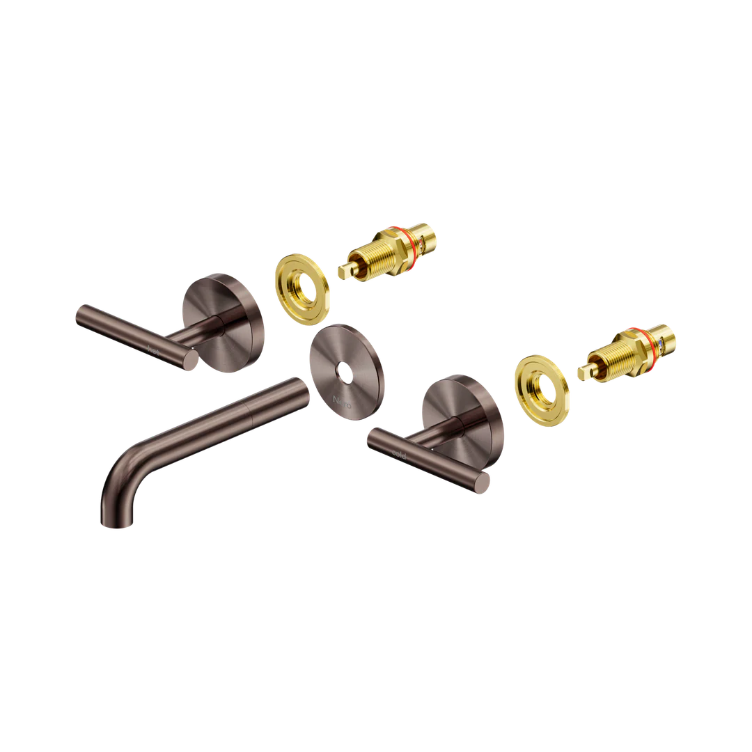 Nero Mecca Lever Wall Basin/Bath Set 160Mm Spout Trim Kits Only Brushed Bronze