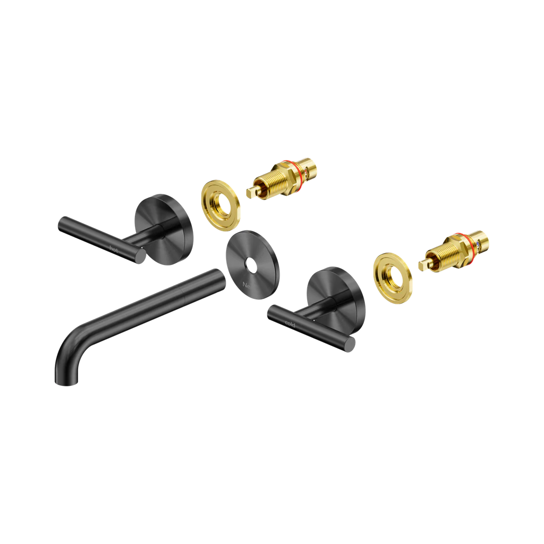 Nero Mecca Lever Wall Basin/Bath Set 185Mm Spout Trim Kits Only Gun Metal
