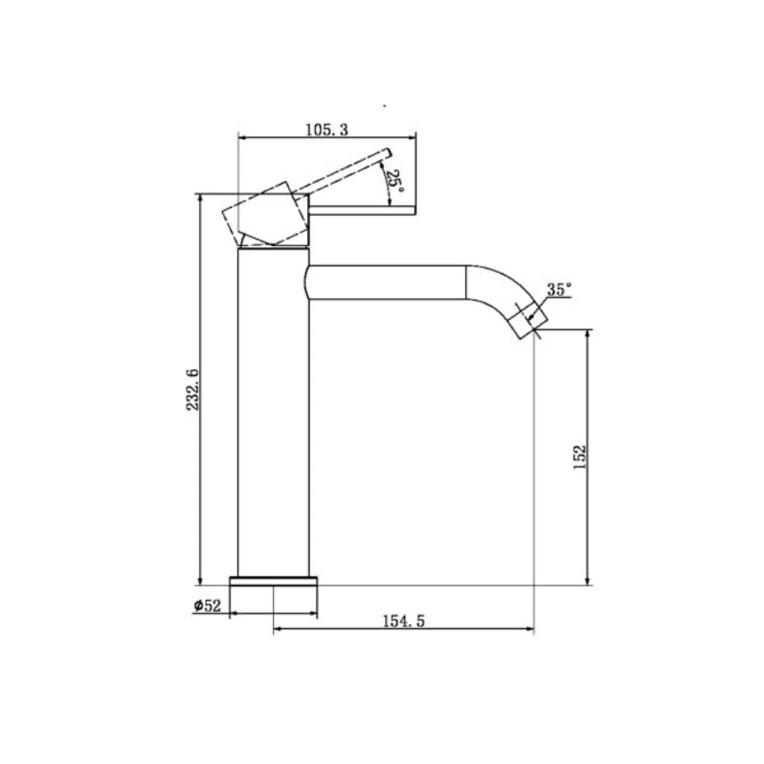Nero Mecca Mid Tall Basin Mixer Matte White Nr221901Emw - Image 2