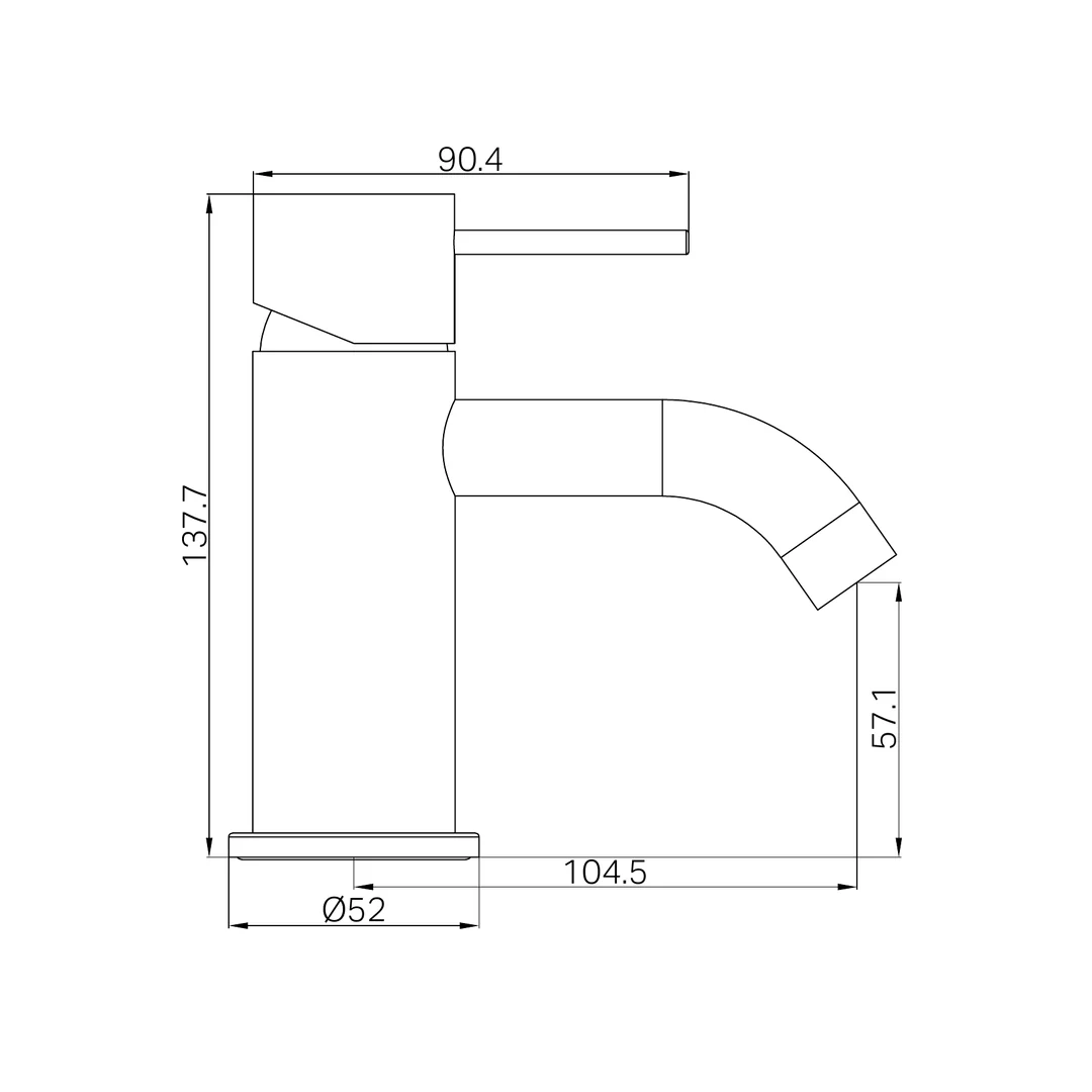 Nero Mecca Mini Basin Mixer Matte White - Image 2