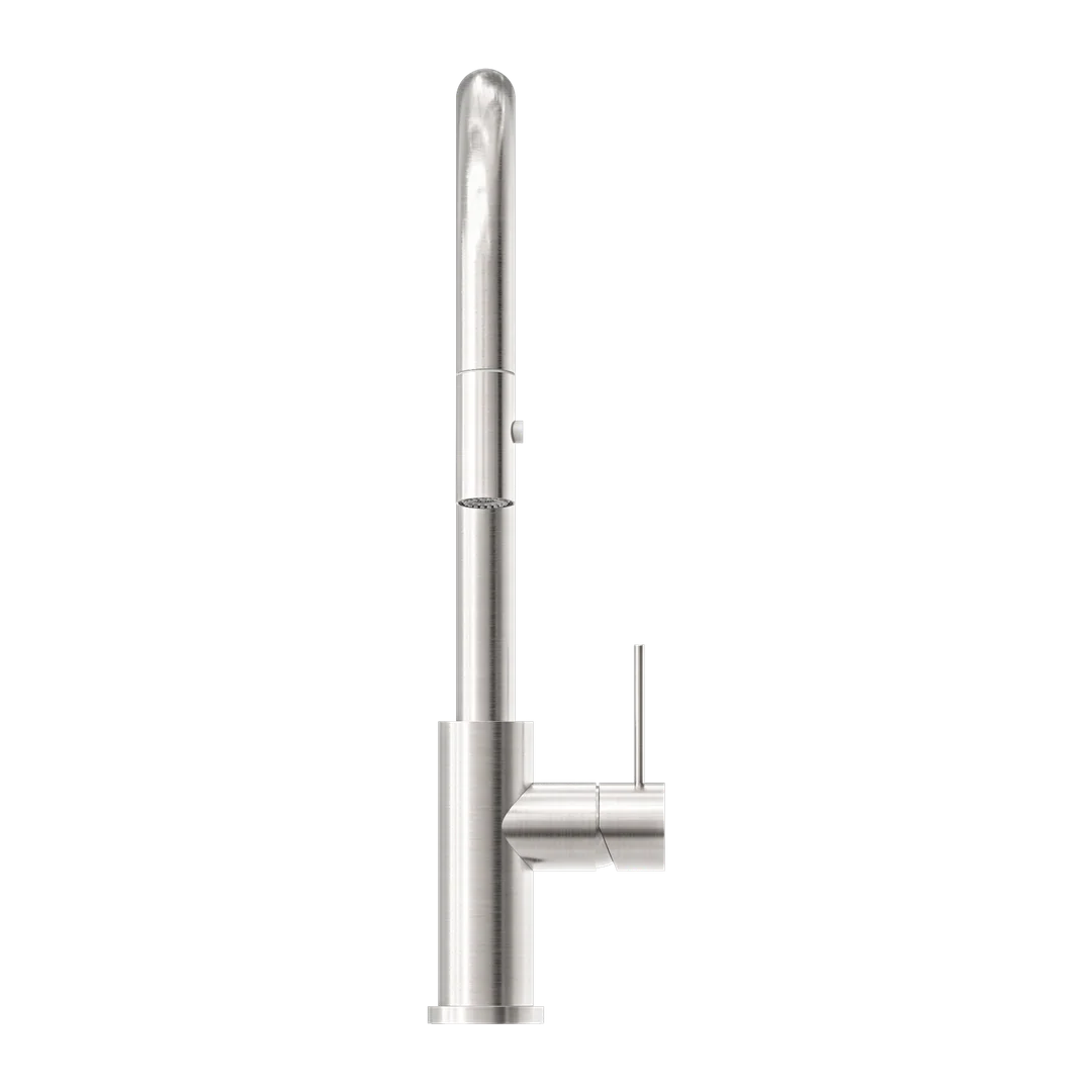 Nero Mecca Gooseneck Pull Out Sink Mixer With Vegie Spray Brushed Nickel - Image 4
